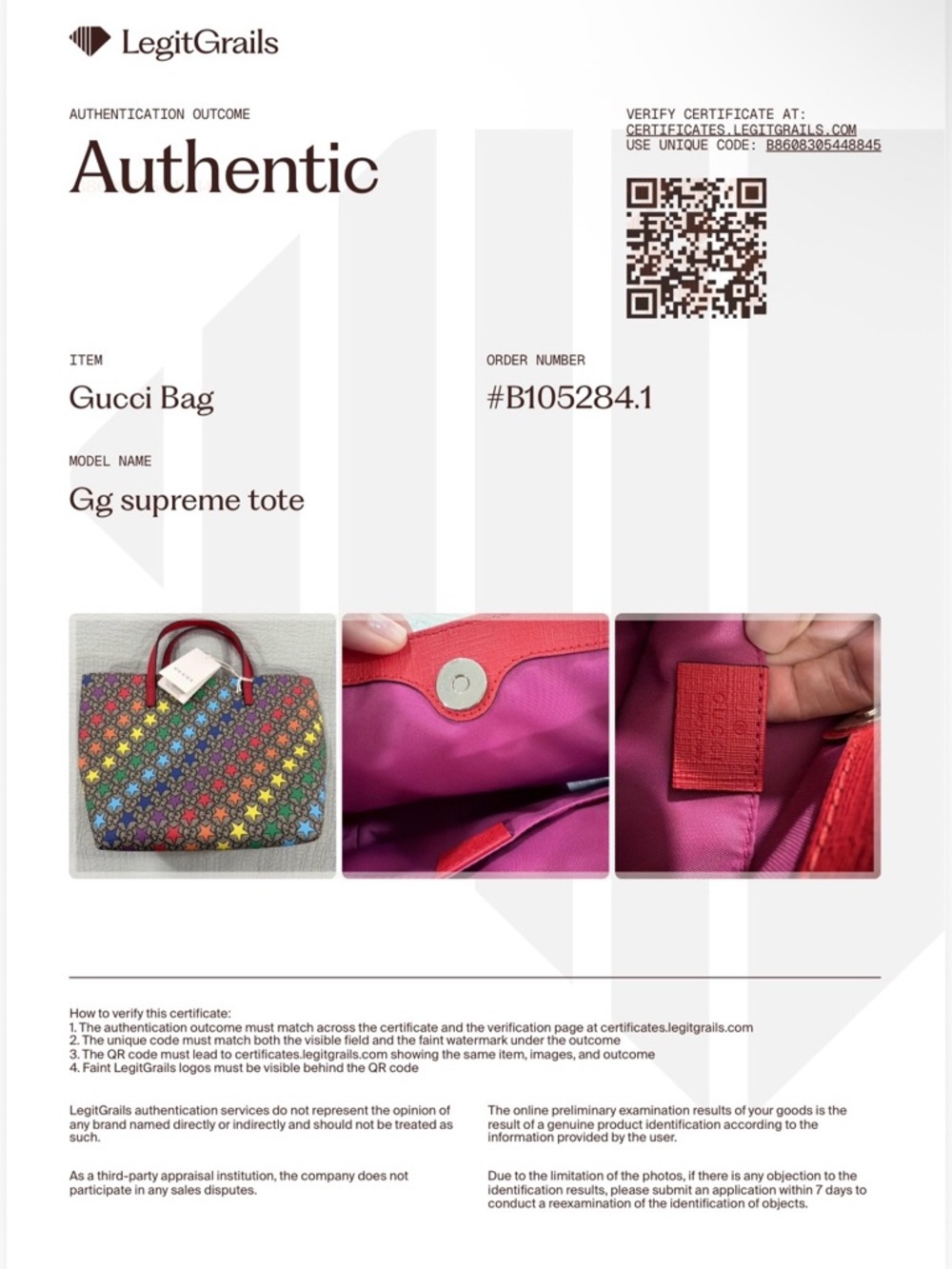 Gucci Rainbow Star GG Supreme Bag - with COA - Picture 13 of 13